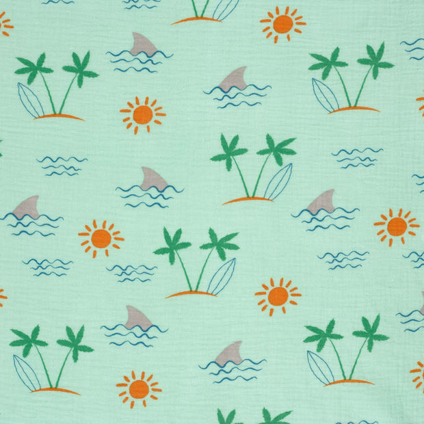 Muslin fabric Mint matte 