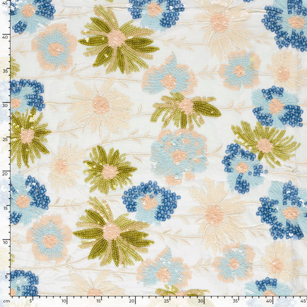  fabric Flowers Light Blue