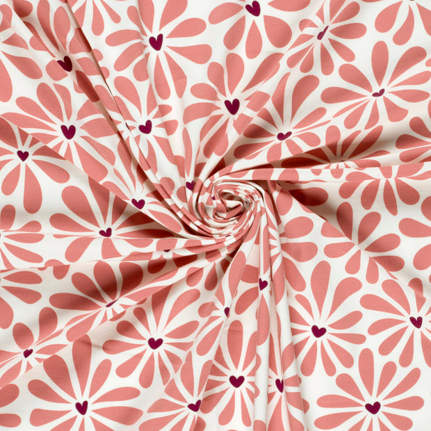 Jersey fabric Off White printed 