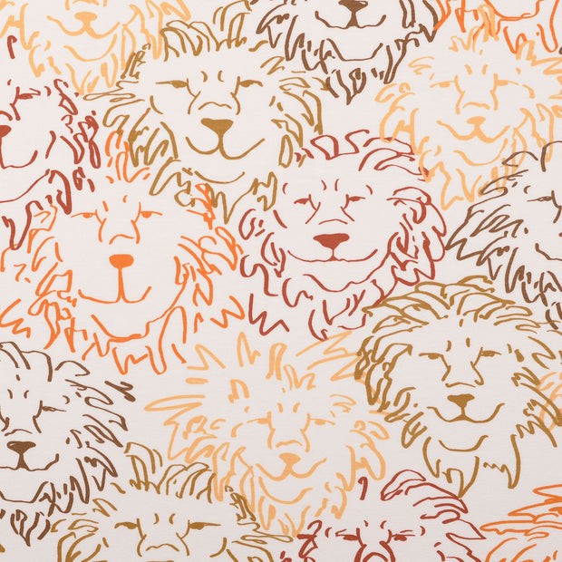 Jersey fabric Animals Brique
