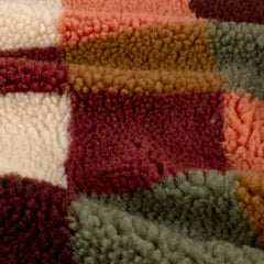 Sherpa Fleece printed Checks Bordeaux