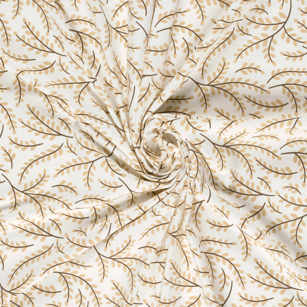 Jersey tissu Blanc cassé imprimé 