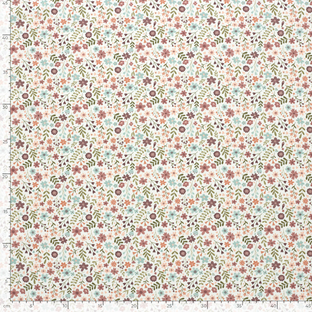 Jersey fabric Flowers Off White