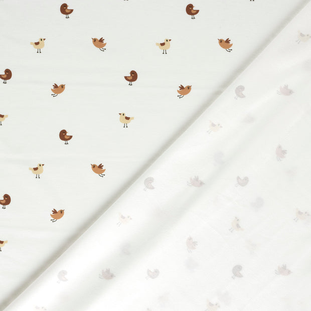 Jersey tissu oiseaux imprimé 