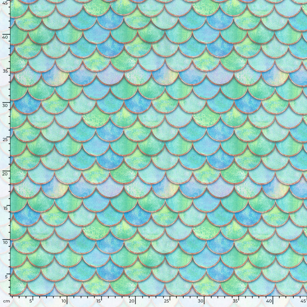 Softshell fabric Scales digital printed 