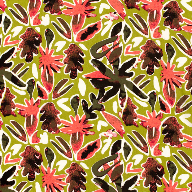 Borken Crepe fabric Lime Green matte 