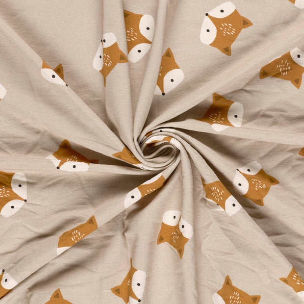 French Terry fabric Beige digital printed 