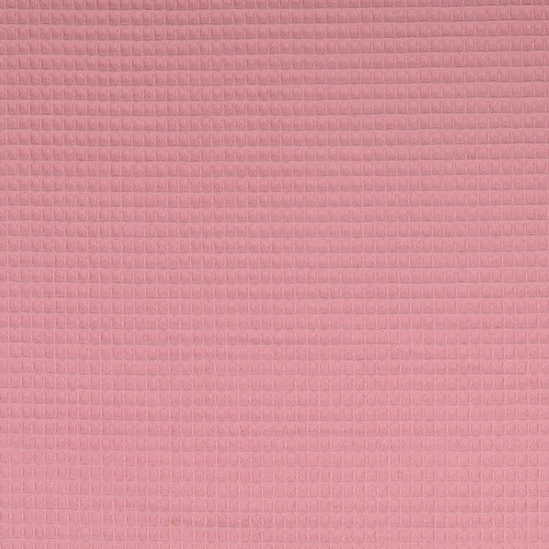 Waffle piqué fabric Unicolour Old Pink