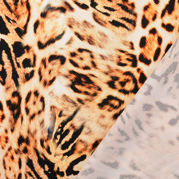 Viscose Satin fabric Beige digital printed 
