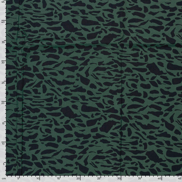 Viscose Twill fabric Abstract Petrol