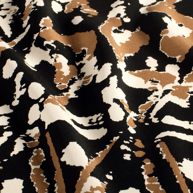Viscose Poplin fabric Abstract Black