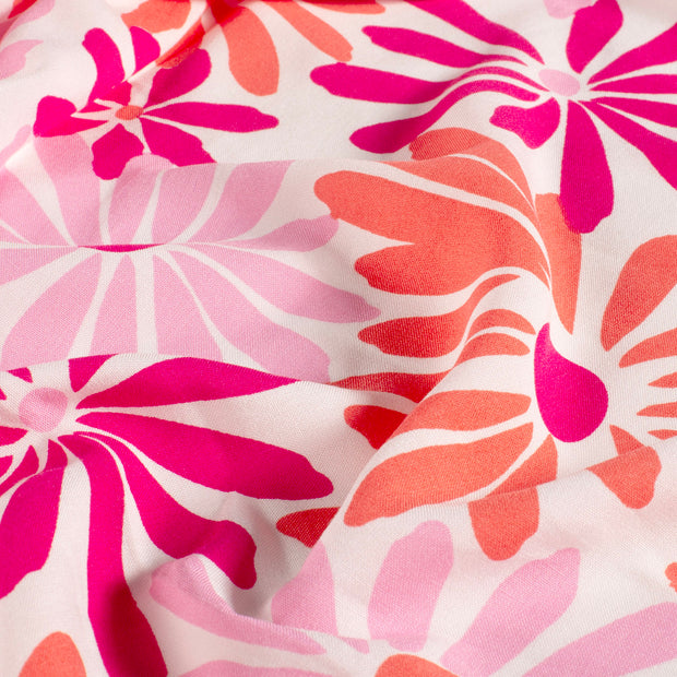 Bambus Poplin fabrik Blumen Rosa