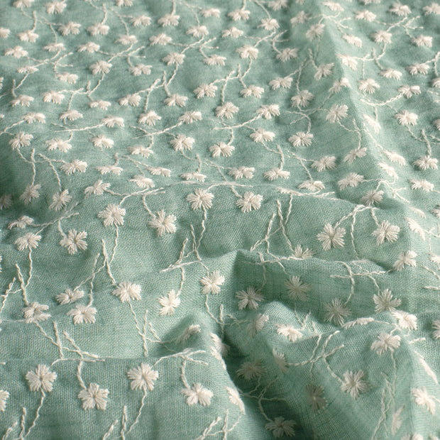 Lace fabric Flowers Dark Mint