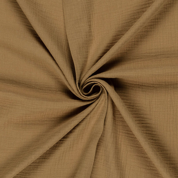 Muslin GOTS organic fabric Camel 