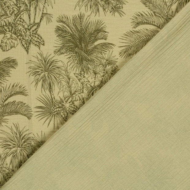 Muslin fabric Palmtrees printed 