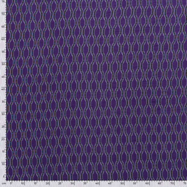 Viscose Nylon Crepe fabric Abstract Magenta