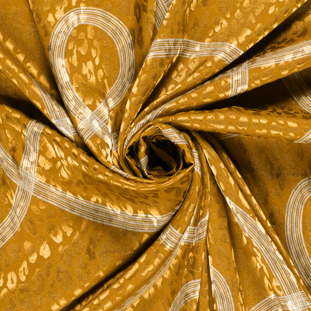 Satin Jacquard fabric Panther Oker