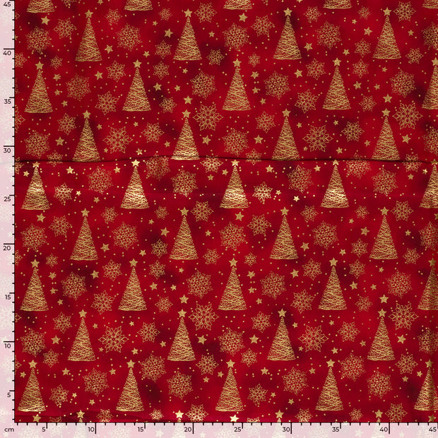  fabric Snowflakes Red