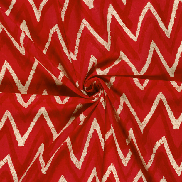 Voile fabric Red printed 