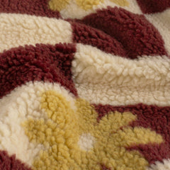 Sherpa Fleece printed Flowers Beige