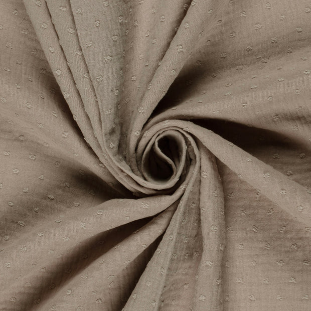 Musselin fabrik Punkte Beige