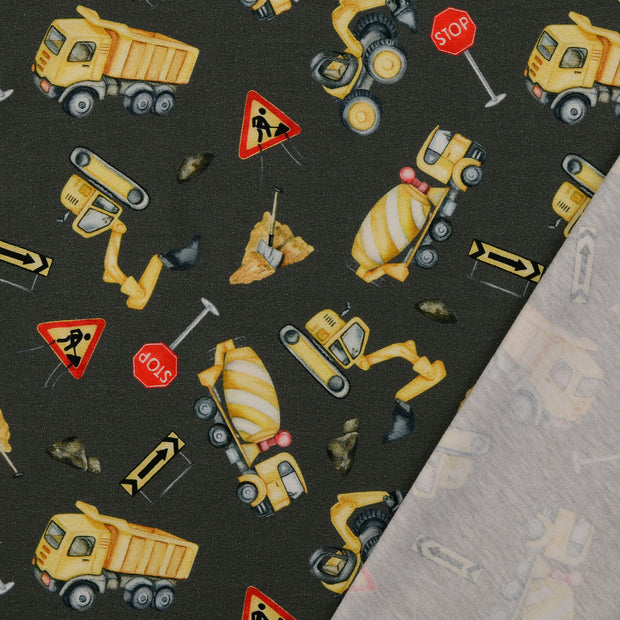 Jersey fabric Grey digital printed 