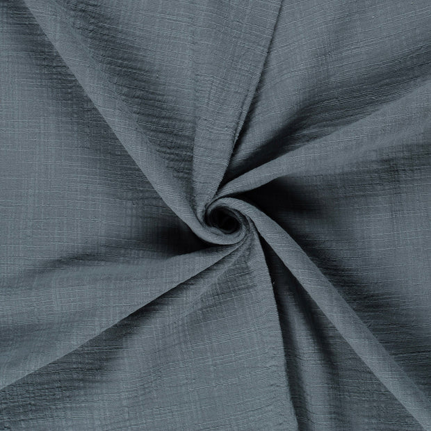 Muslin fabric Steel Blue slub 