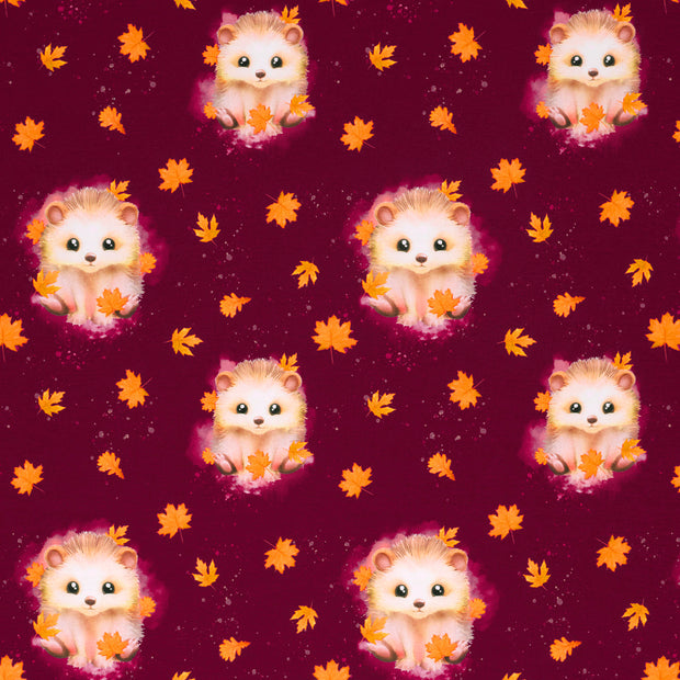 French Terry fabric Wine red matte 