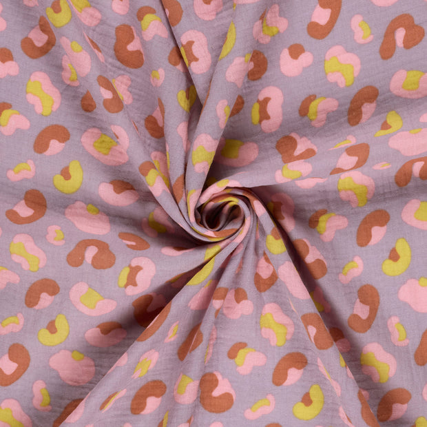 Muslin fabric Lila printed 