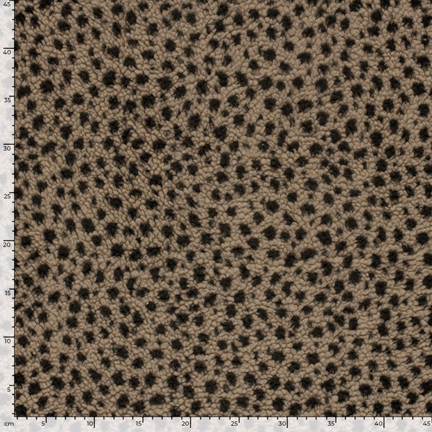 Sherpa Fleece fabric Panther Taupe Grey