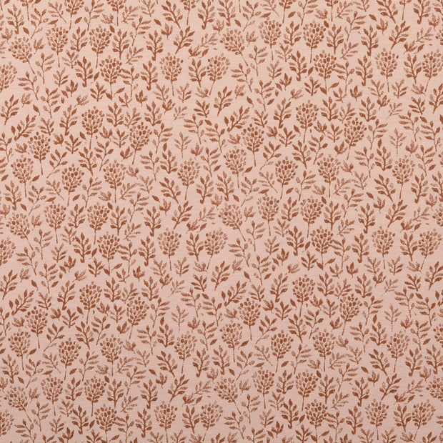 Jersey fabric Flowers Brown