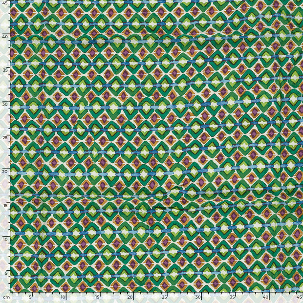 Viscose Poplin fabric Abstract Green
