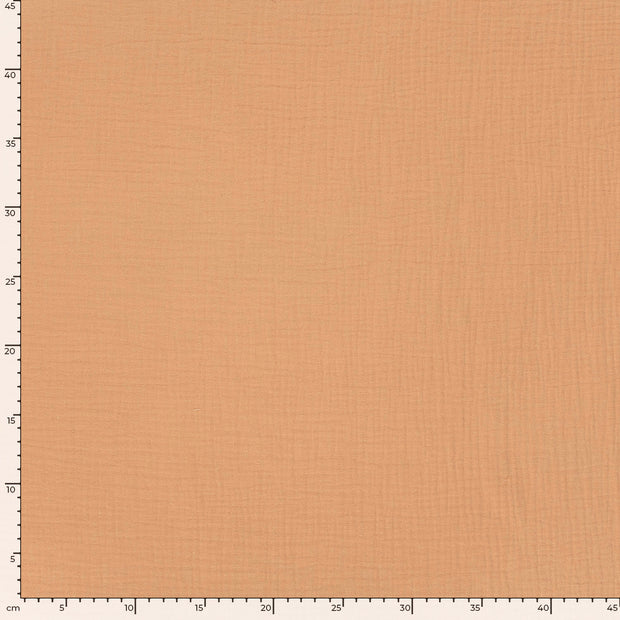 Muslin GOTS organic fabric Unicolour Salmon