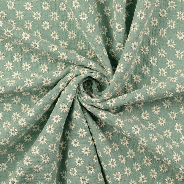 Muselina tela Menta oscura 
