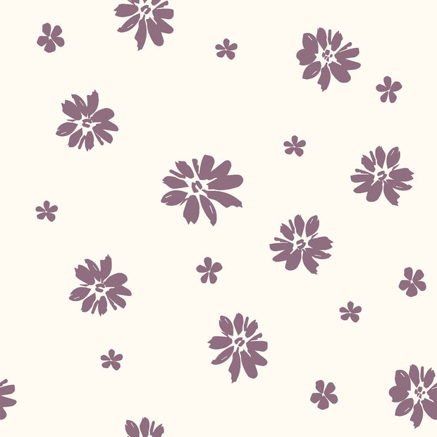 Jersey fabric Flowers Off White