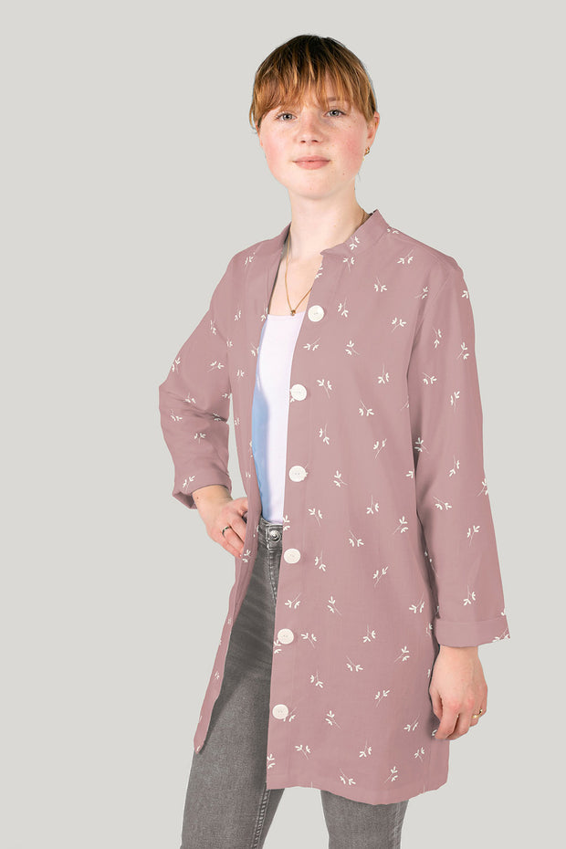 Cotton Poplin fabric Twigs Light Mauve