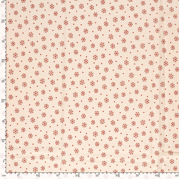 Cotton Poplin fabric Christmas Off White