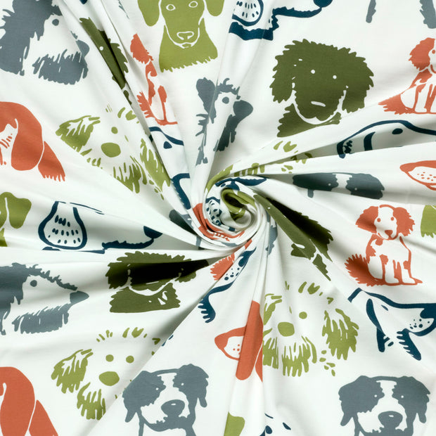 Jersey fabric Off White printed 