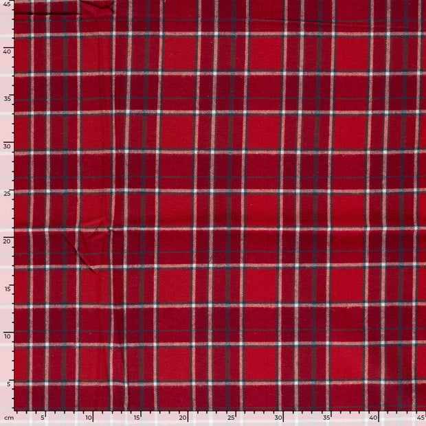 Flannel fabric Checks Red