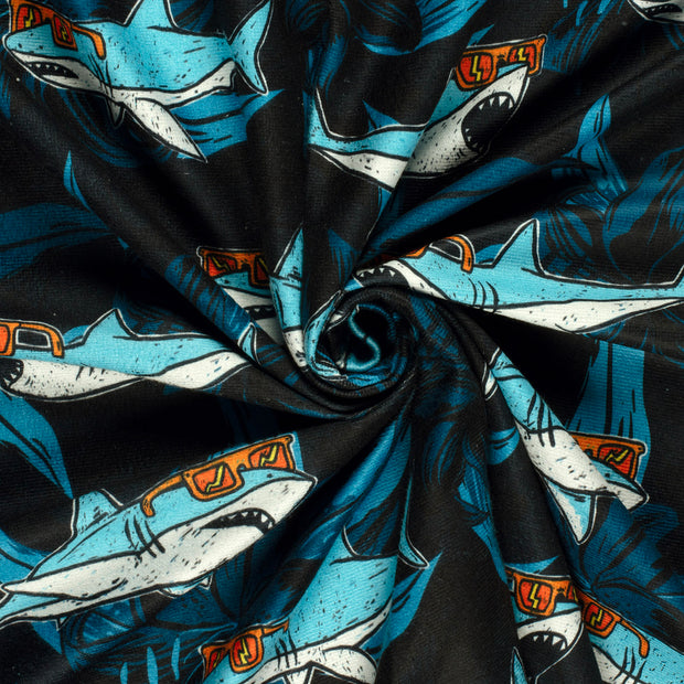 Beach towel fabric Navy digital printed 