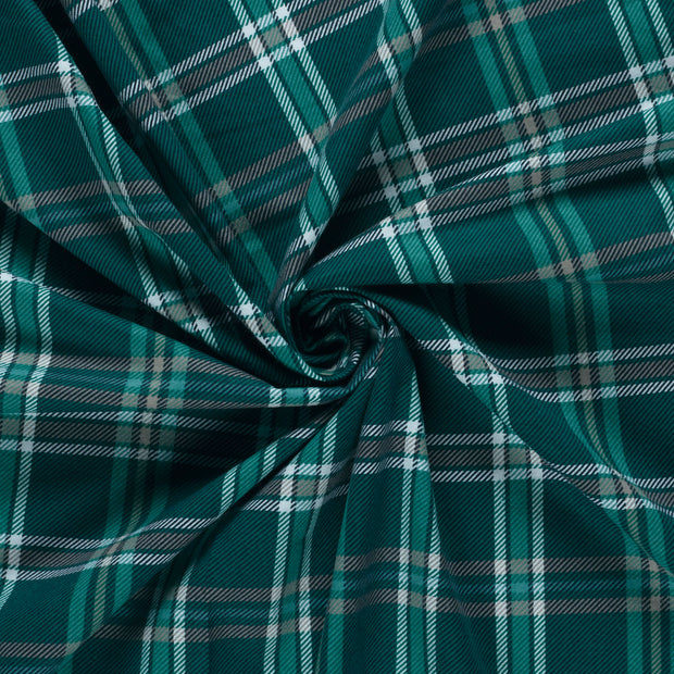 Flannel fabric Green printed 
