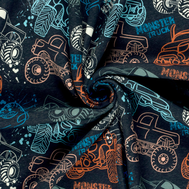 Jogging fabric Dark Indigo digital printed 