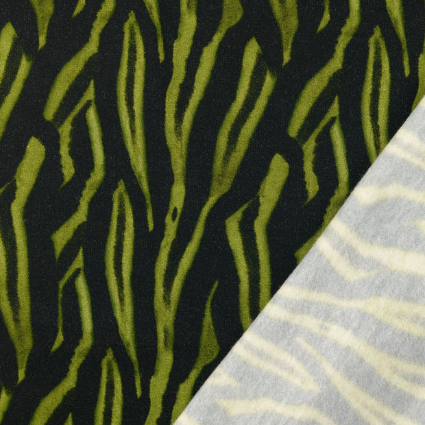 French Terry fabric Olive Green digital printed 