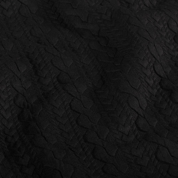 Heavy Knit fabric Cable Black