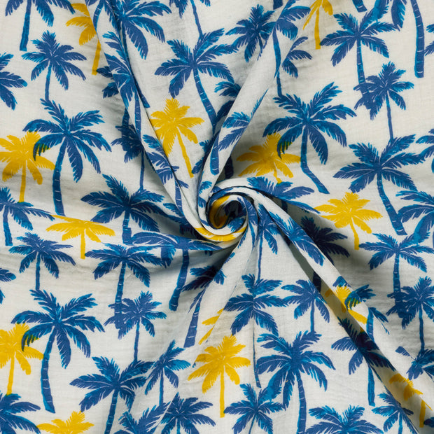 Muslin fabric Off White printed 
