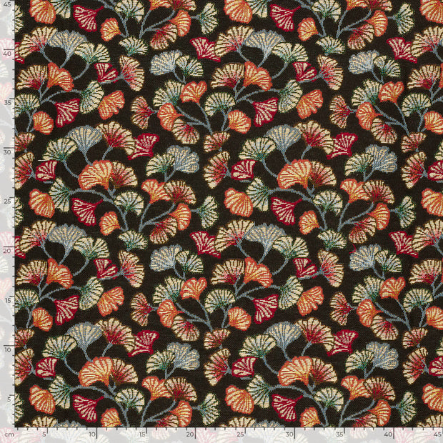 Gobelin fabric Leaves Black