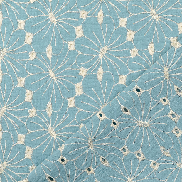 Mousseline stof Turquoise 