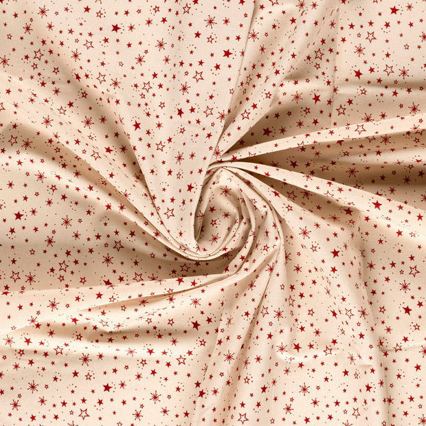 Cotton Poplin fabric Off White printed 