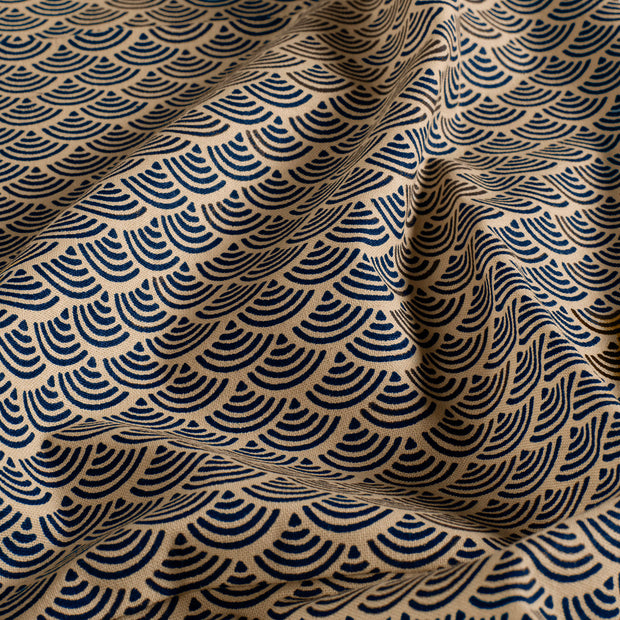 Cotton Poplin fabric Balloons Navy