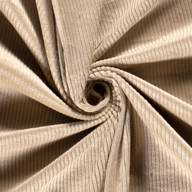 Jumbo Cord Stretch 6w fabric Unicolour Beige